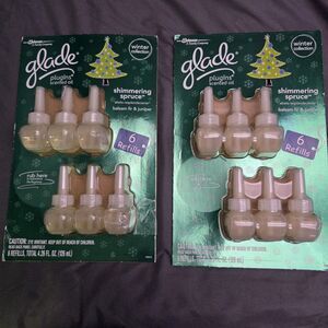 12 Glade  SHIMMERING SPRUCE Balsam Fir & Juniper Plugins Oil Refills NOB 2012